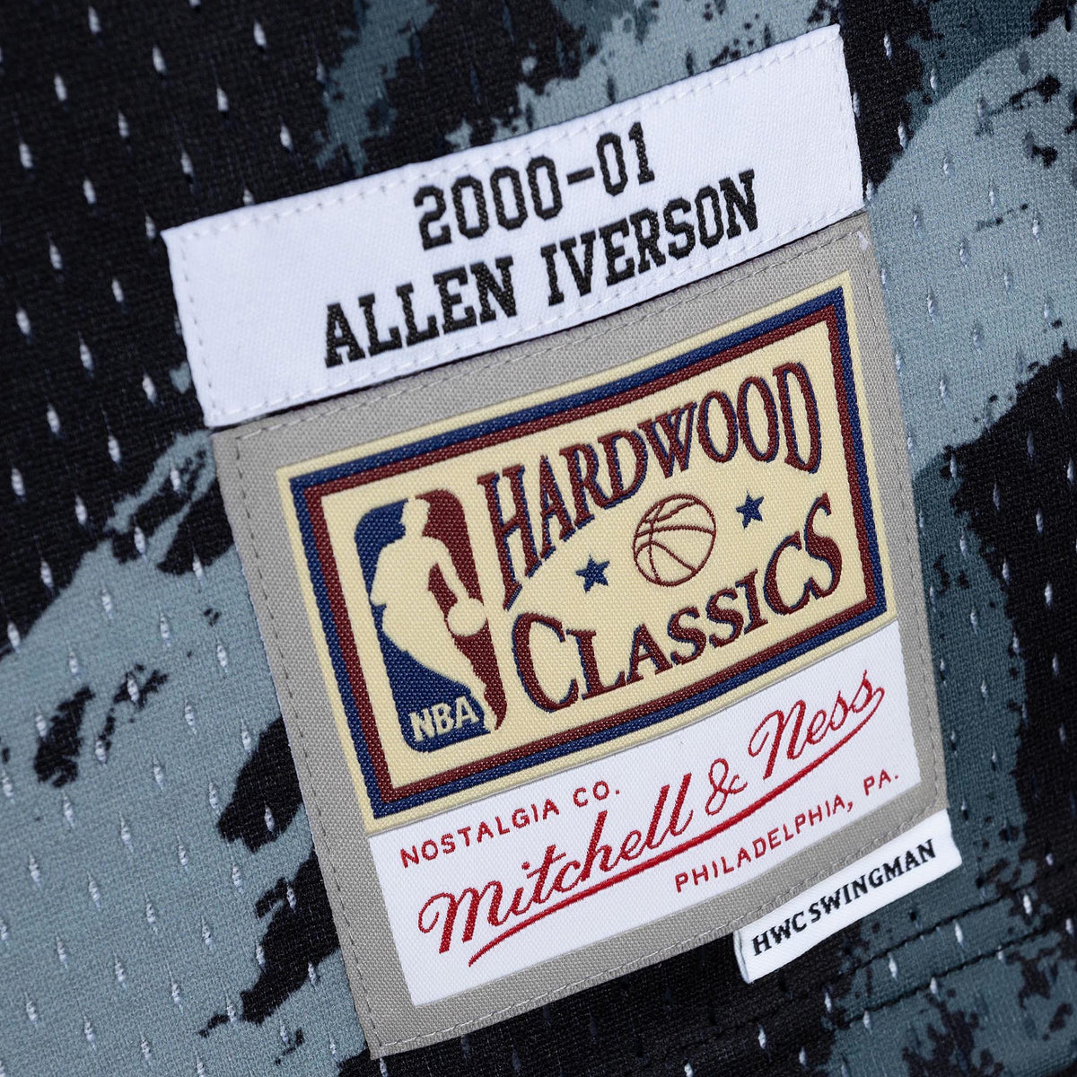 Philadelphia 76ers Mitchell & Ness Allen Iverson 2000 Team Marble Swingman Jersey - Black product image 6, provided for