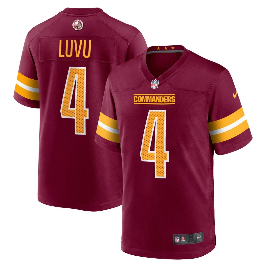 Washington Commanders Frankie Luvu Nike Burgundy Game Jersey product image 1, provided for visual reference and product