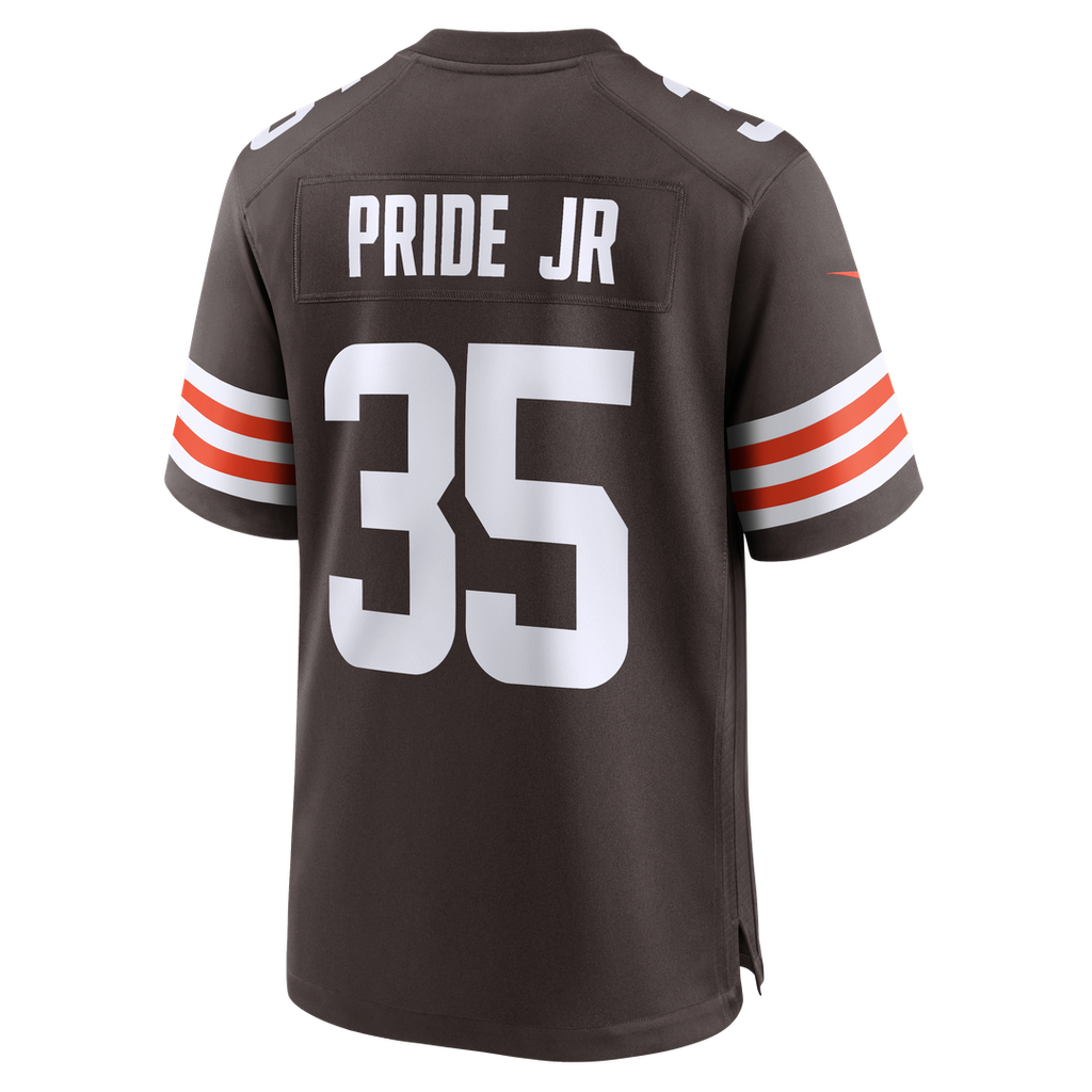 Cleveland Browns Toriano Pride Jr. Nike Brown Team Game Jersey product image 5, provided for visual reference and product