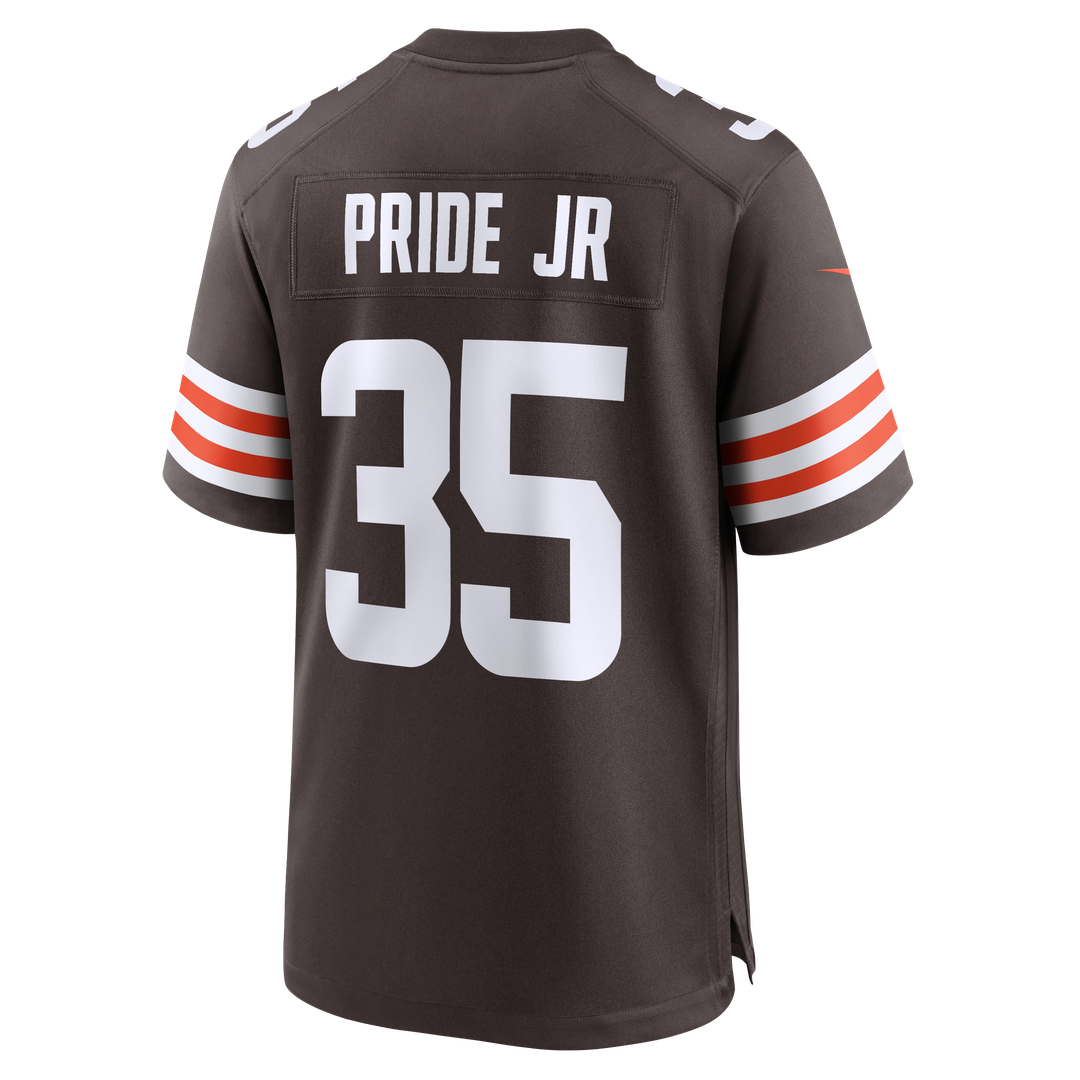 Cleveland Browns Toriano Pride Jr. Nike Brown Team Game Jersey product image 5, provided for visual reference and product