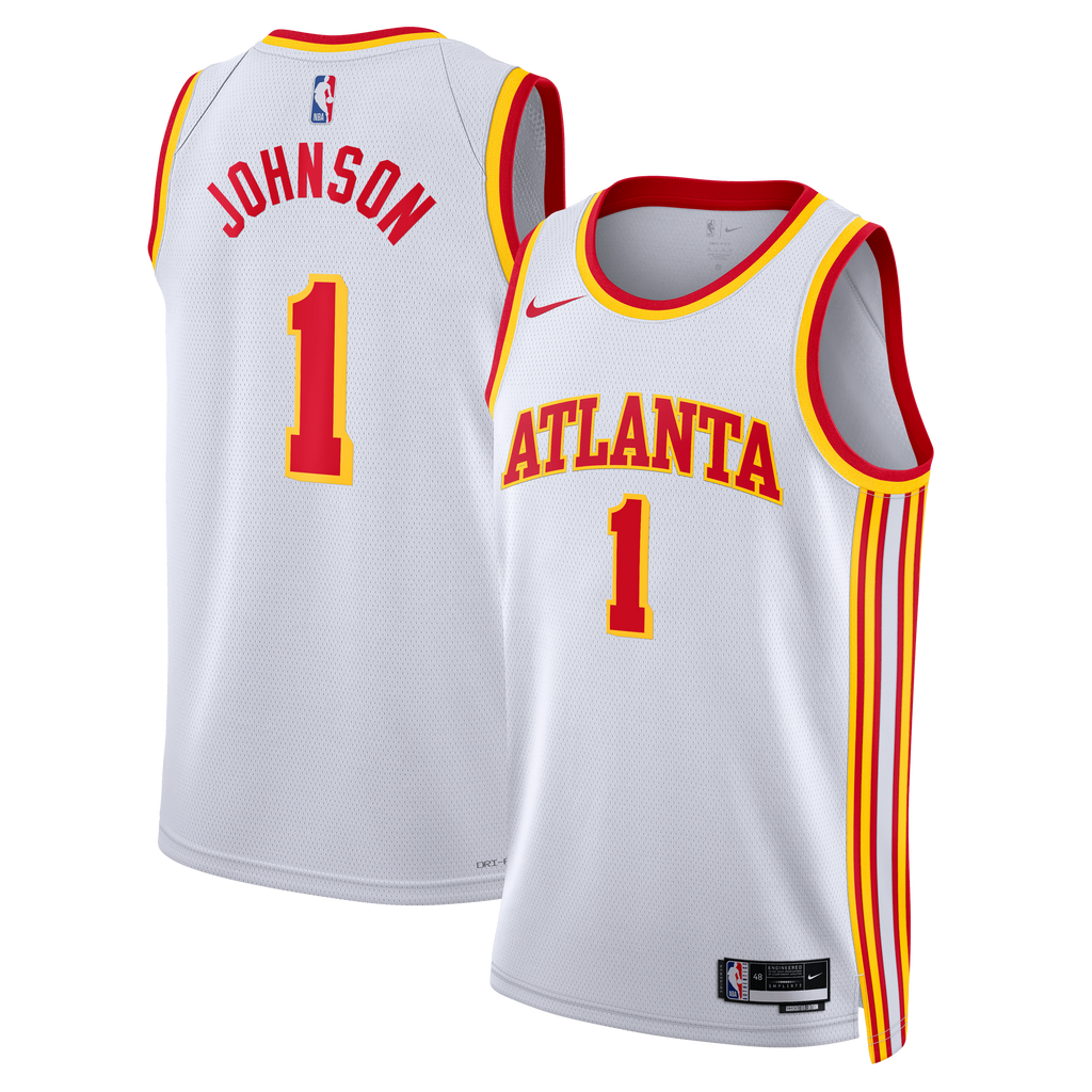 Atlanta Hawks Nike Association Edition Swingman Jersey - White - Jalen Johnson - Unisex product image 1, provided for visual