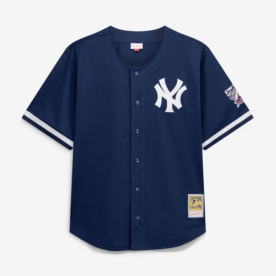 New York Yankees Derek Jeter Mitchell & Ness Navy Cooperstown Collection Mesh Batting Practice Button-Up Jersey product