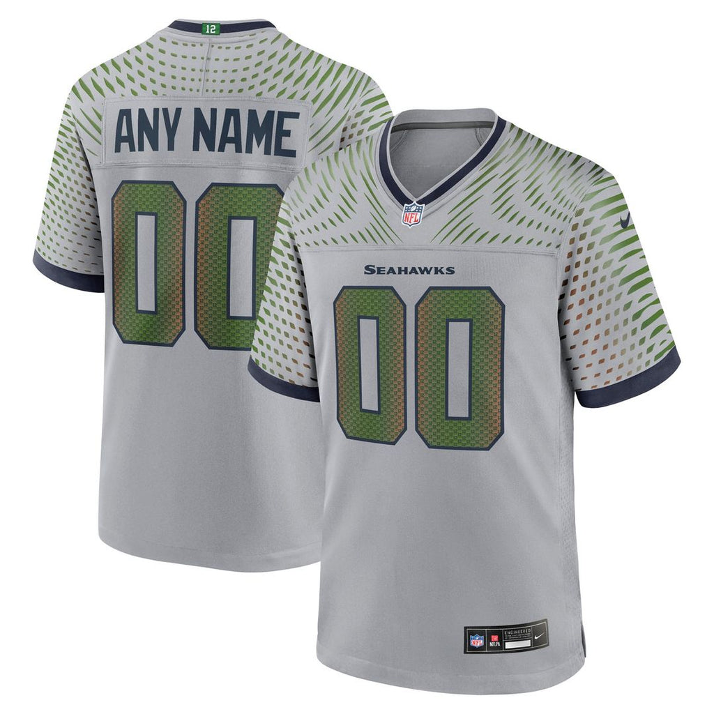 Seattle Seahawks Nike Gray Rivalries Collection Custom Game Jersey product image 1, provided for visual reference and