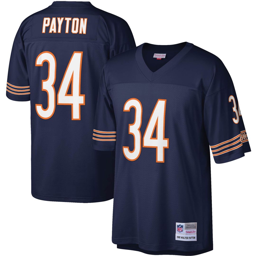 Chicago Bears Walter Payton Mitchell & Ness Navy Legacy Replica Jersey product image 1, provided for visual reference and
