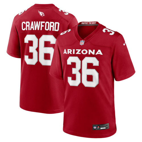 Arizona Cardinals Kitan Crawford Nike Cardinal Team Game Jersey product image 1, provided for visual reference and product