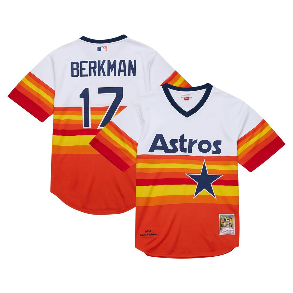 Houston Astros Lance Berkman Mitchell & Ness White 2004 Cooperstown Collection Authentic Throwback Jersey product image 1,