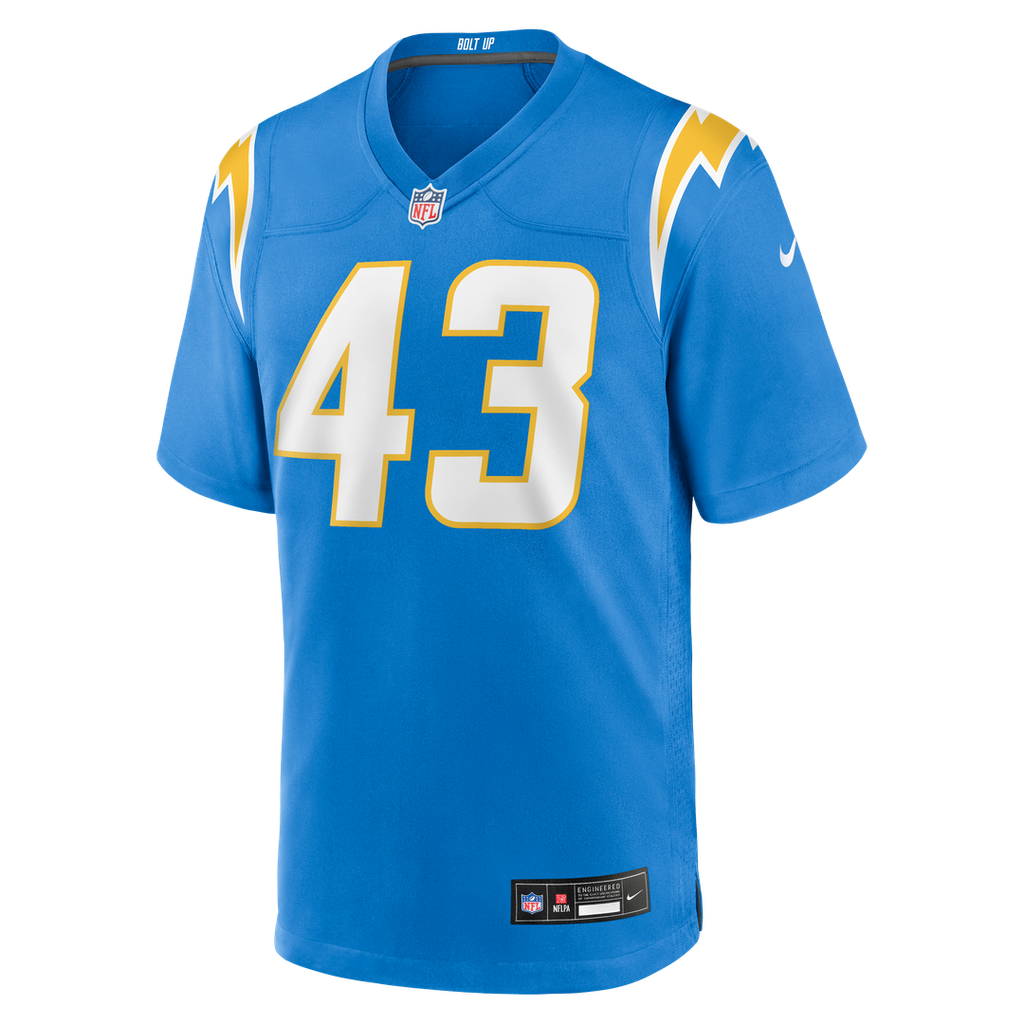 Los Angeles Chargers Troy Dye Nike Powder Blue Game Jersey product image 2, provided for visual reference and product detail