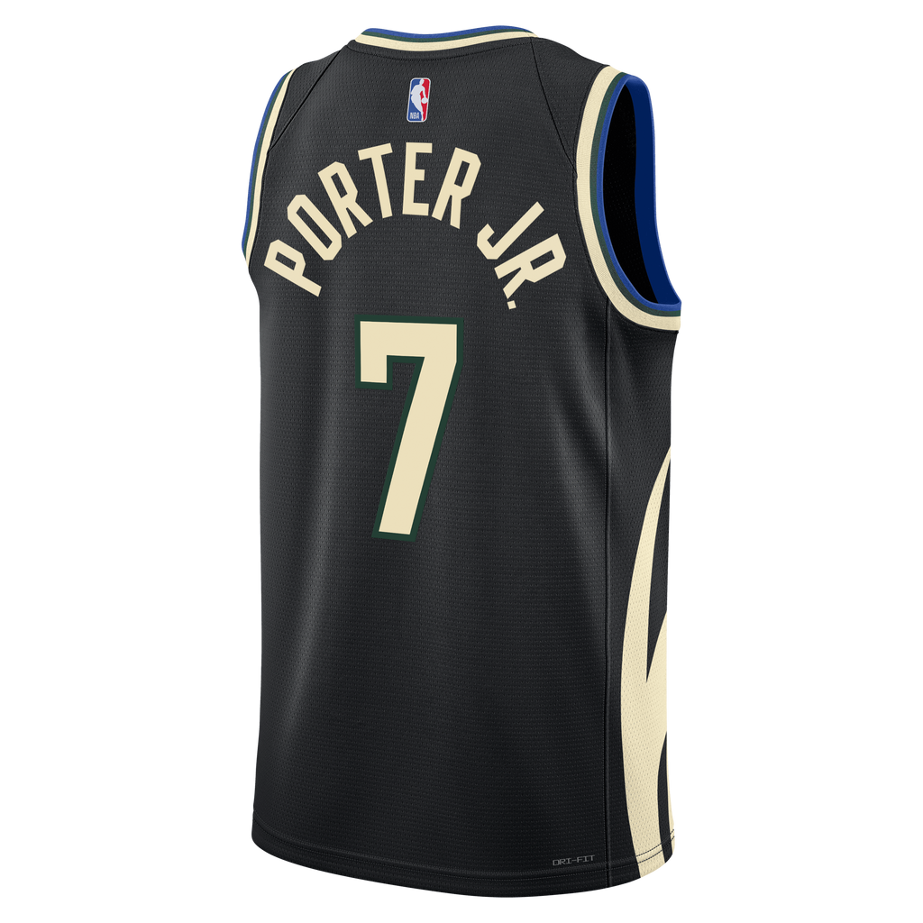 Milwaukee Bucks Jordan Brand Statement Edition Swingman Jersey - Hunter Green - Kevin Porter Jr. - Unisex product image 4,