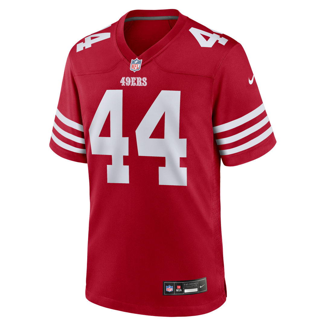 San Francisco 49ers Kyle Juszczyk Nike Scarlet Player Game Jersey product image 2, provided for visual reference and product