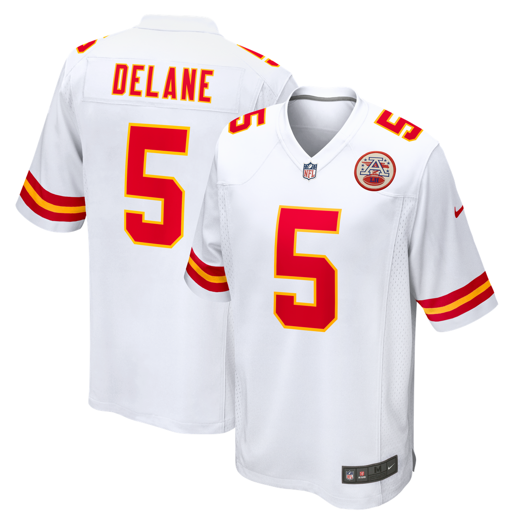 Kansas City Chiefs Mansoor Delane Nike White Game Jersey product image 1, provided for visual reference and product detail