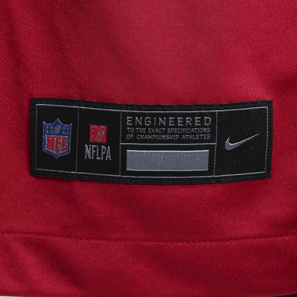 San Francisco 49ers Mac Jones Nike Scarlet Team Game Jersey product image 6, provided for visual reference and product