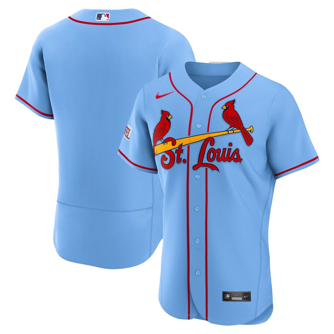 St. Louis Cardinals Nike Light Blue Alternate Sponsor Patch Authentic Jersey product image 1, provided for visual reference