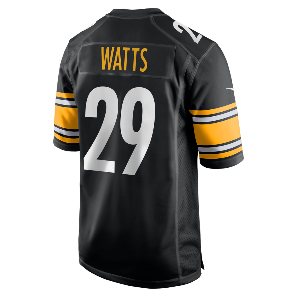 Pittsburgh Steelers Ryan Watts Nike Black Game Jersey product image 3, provided for visual reference and product detail