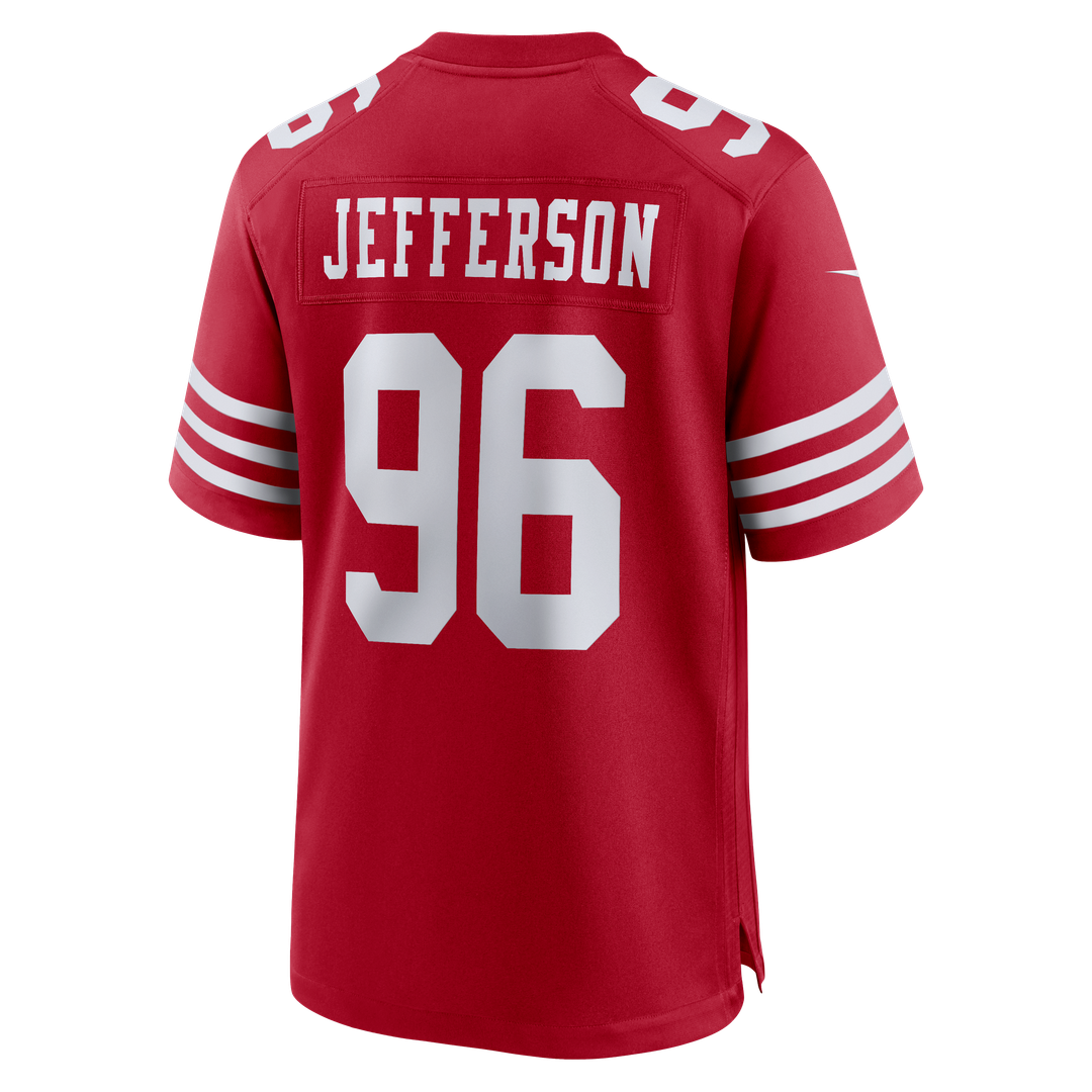 San Francisco 49ers Jordan Jefferson Nike Scarlet Team Game Jersey product image 3, provided for visual reference and