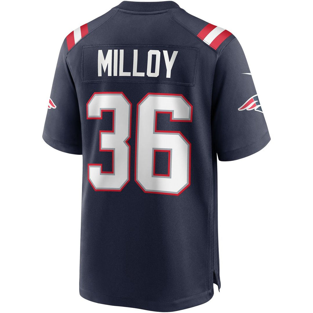 New England Patriots Lawyer Milloy Nike Navy Game Retired Player Jersey product image 3, provided for visual reference and