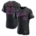 New York Mets Juan Soto Nike Black Alternate Authentic Sponsor Patch Jersey product image 1, provided for visual reference