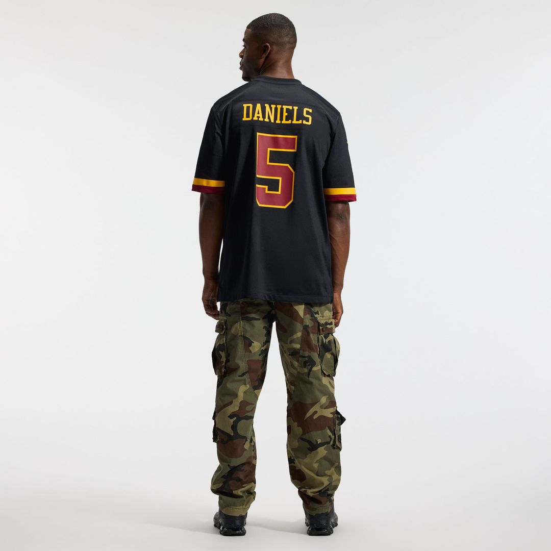 Hail Raiser Washington Commanders Jayden Daniels Nike Black Alternate Game Jersey product image 5, provided for visual