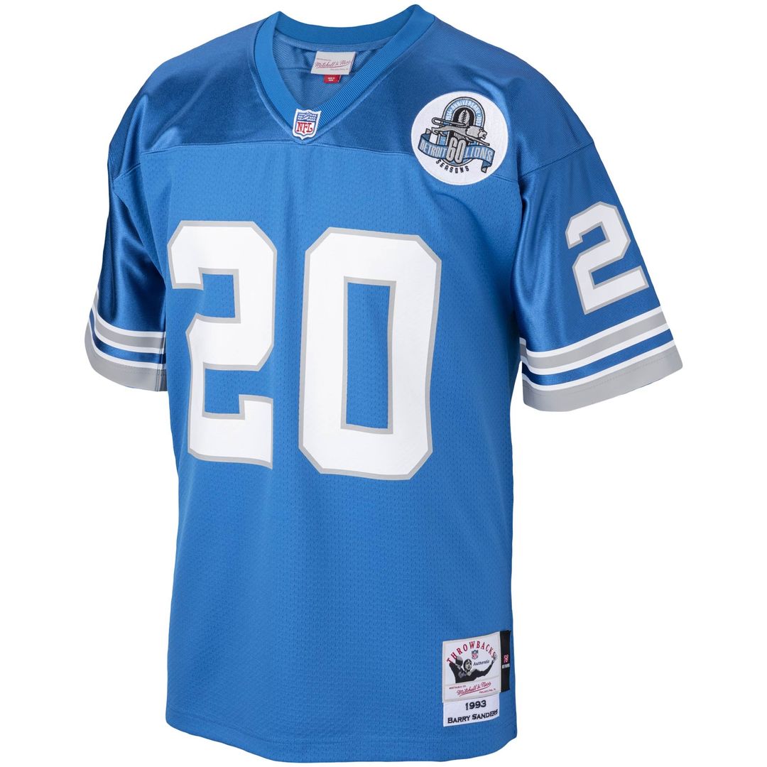 Detroit Lions 1993 Barry Sanders Mitchell & Ness Blue Authentic Throwback Retired Player Jersey product image 2, provided