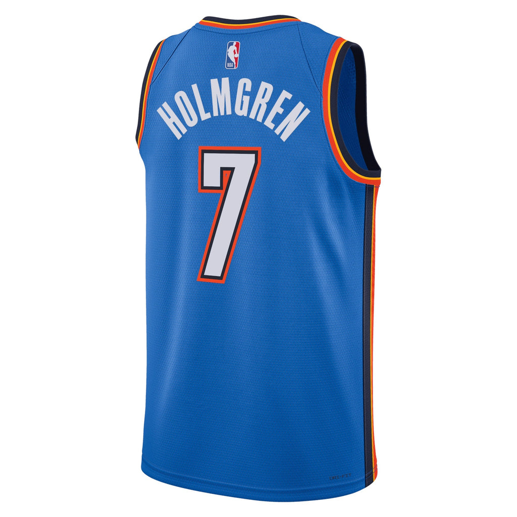 Oklahoma City Thunder Nike Icon Edition Swingman Jersey - Blue - Chet Holmgren - Unisex product image 3, provided for visual