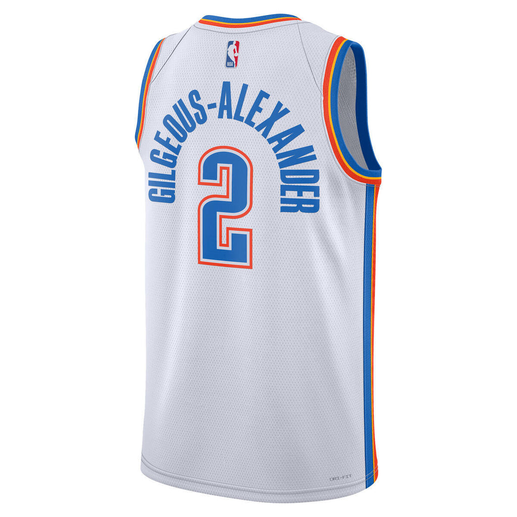 Oklahoma City Thunder Nike Association Swingman Jersey - Gilgeous-Alexander - Unisex product image 4, provided for visual