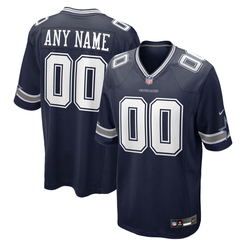 Dallas Cowboys Nike Navy Custom Game Jersey product image 1, provided for visual reference and product detail review