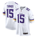 Minnesota Vikings Dallas Turner Nike White Game Jersey product image 1, provided for visual reference and product detail