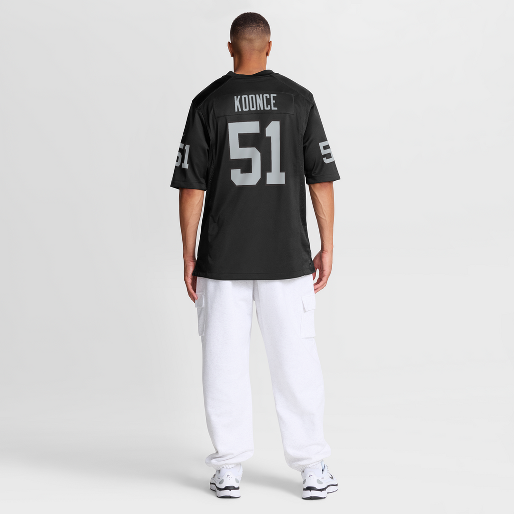 Las Vegas Raiders Malcolm Koonce Nike Black Game Jersey product image 8, provided for visual reference and product detail