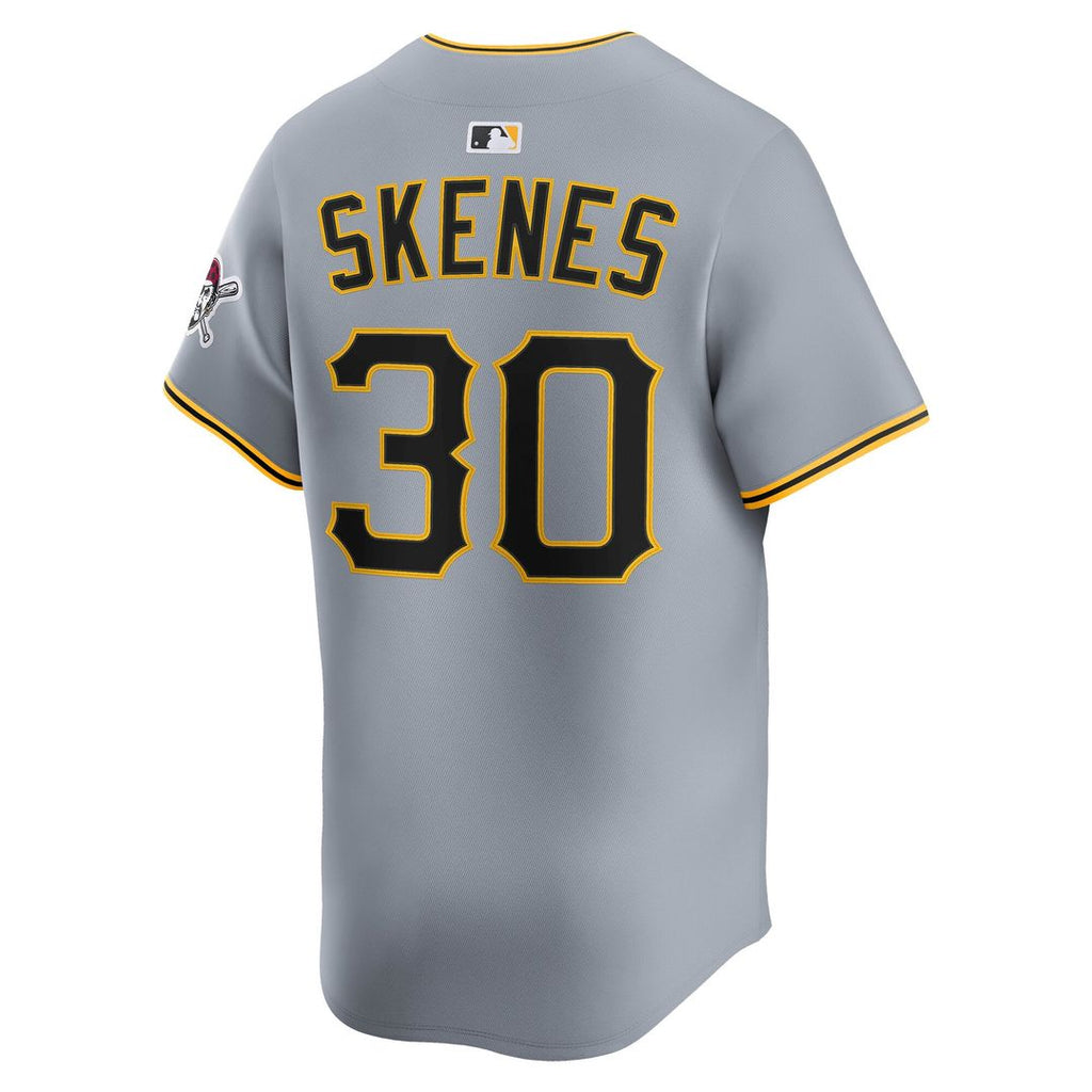 Pittsburgh Pirates Paul Skenes Nike Gray Road Limited Player Jersey product image 6, provided for visual reference and