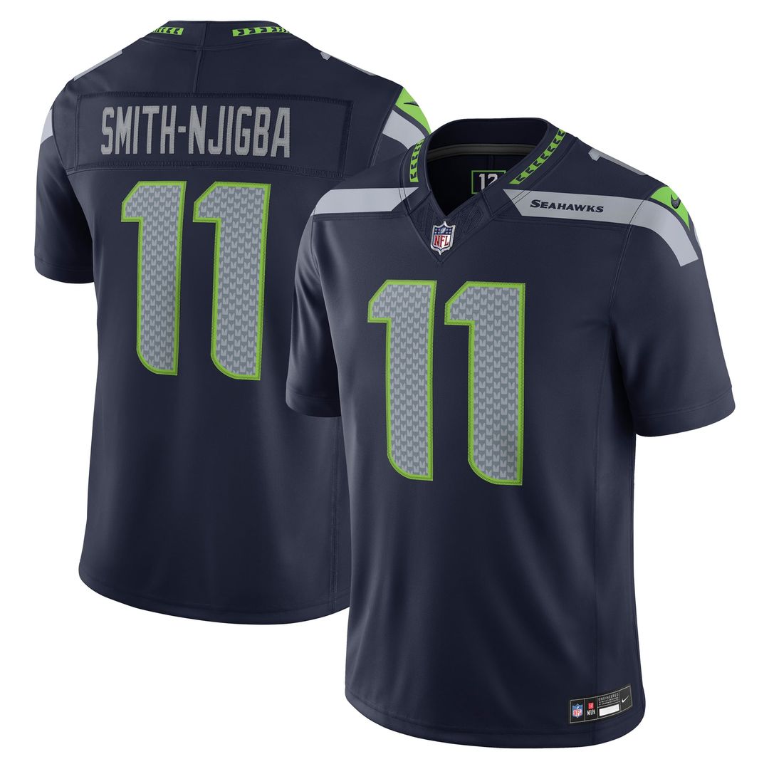 Seattle Seahawks Jaxon Smith-Njigba Nike College Navy Team Vapor F.U.S.E. Stitched Limited Jersey product image 4, provided