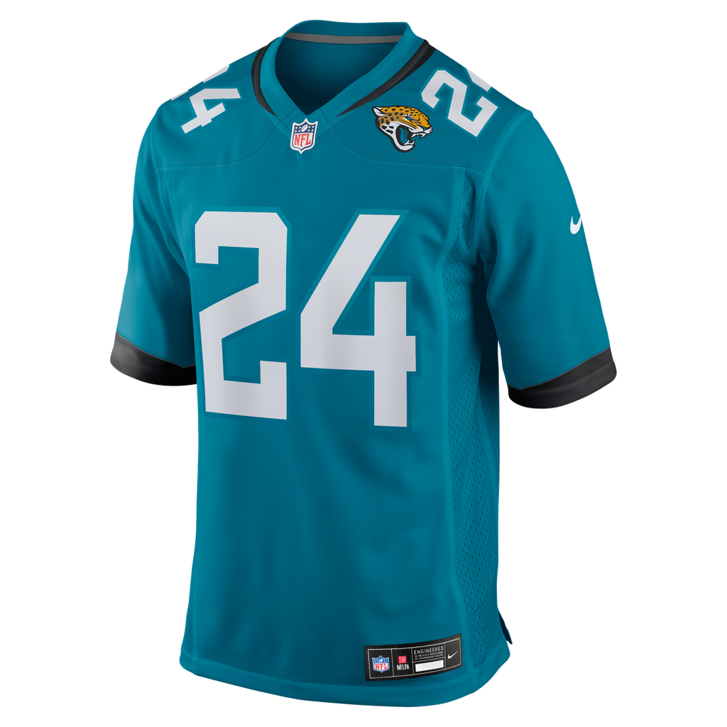 Jacksonville Jaguars Chris Rodriguez Jr. Nike Teal Team Game Jersey product image 4, provided for visual reference and