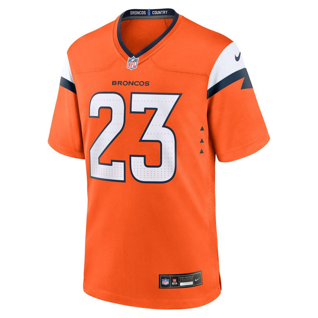 Denver Broncos Jahdae Barron Nike Orange Game Player Jersey product image 2, provided for visual reference and product