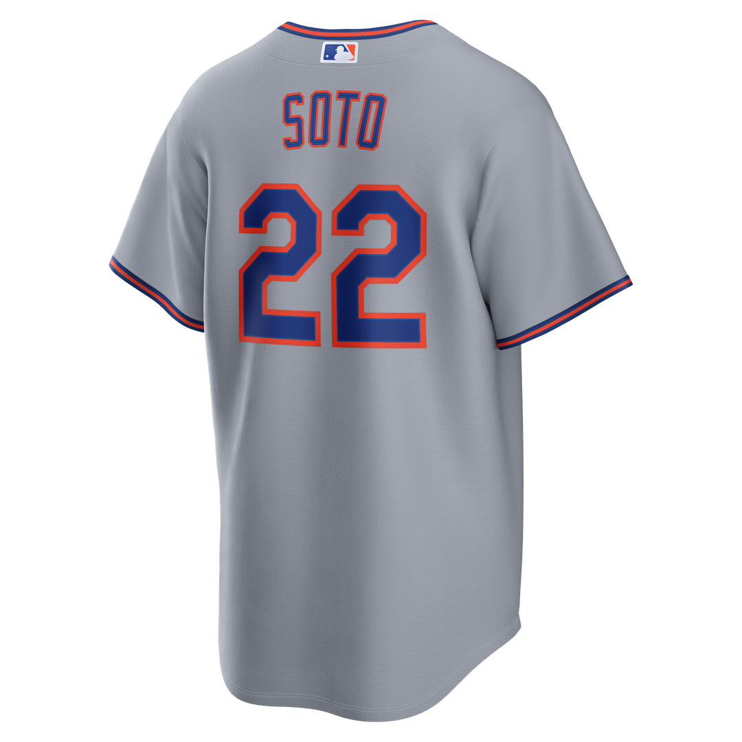 New York Mets Juan Soto Nike Gray Road Replica Jersey product image 21, provided for visual reference and product detail