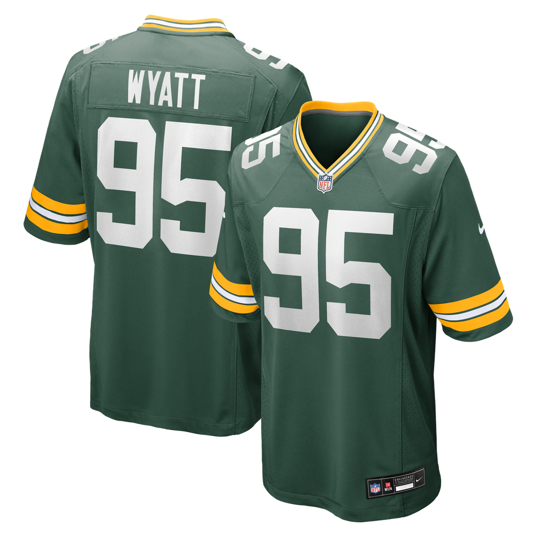 Green Bay Packers Devonte Wyatt Nike Green Player Game Jersey product image 1, provided for visual reference and product