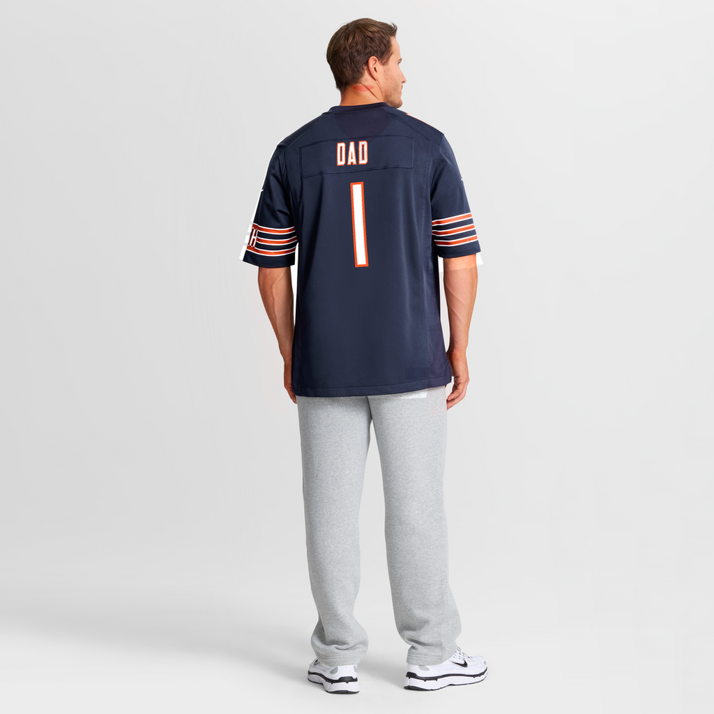 Chicago Bears Number 1 Dad Nike Navy Game Jersey product image 8, provided for visual reference and product detail review