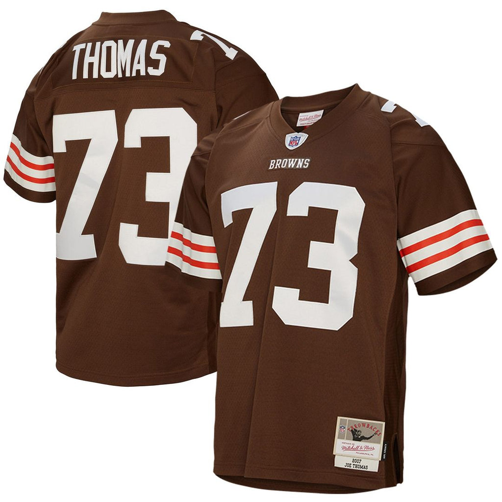 Cleveland Browns Joe Thomas Mitchell & Ness Brown Legacy Replica Jersey product image 1, provided for visual reference and