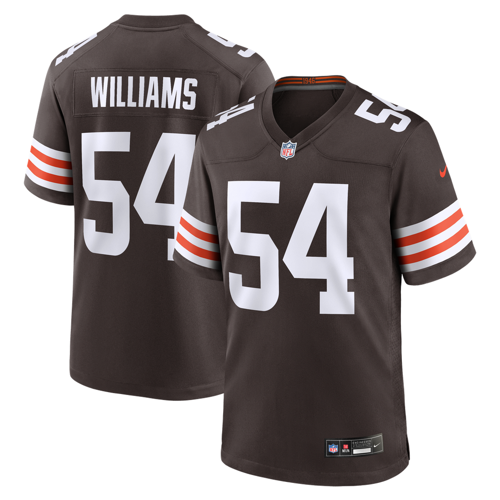 Cleveland Browns Sam Williams Nike Brown Team Game Jersey product image 1, provided for visual reference and product detail