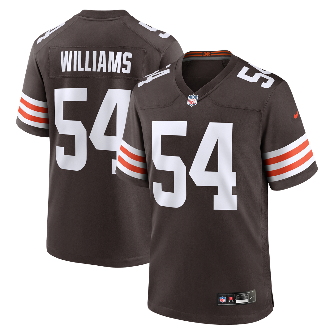 Cleveland Browns Sam Williams Nike Brown Team Game Jersey product image 1, provided for visual reference and product detail