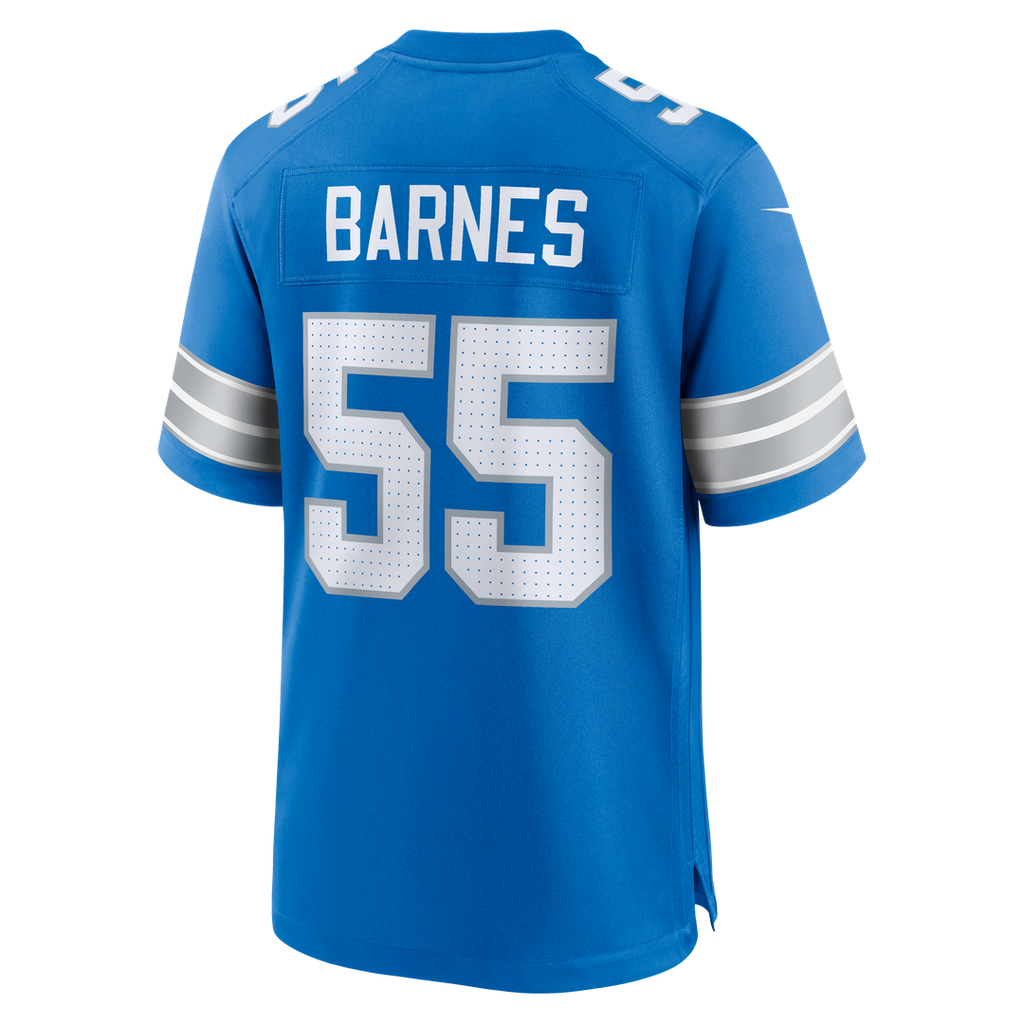 Detroit Lions Derrick Barnes Nike Blue Team Game Jersey product image 3, provided for visual reference and product detail