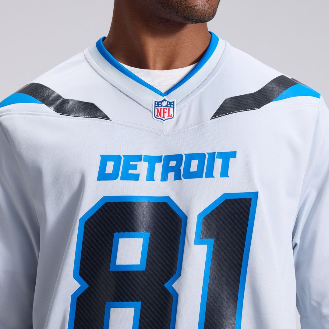 Detroit Lions Calvin Johnson Nike Silver 2026 Rivalries Collection Game Jersey product image 8, provided for visual
