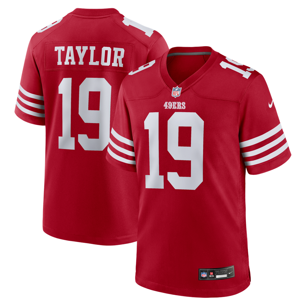 San Francisco 49ers Trent Taylor Nike Scarlet Team Game Jersey product image 1, provided for visual reference and product