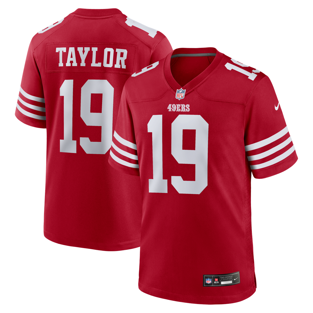 San Francisco 49ers Trent Taylor Nike Scarlet Team Game Jersey product image 1, provided for visual reference and product