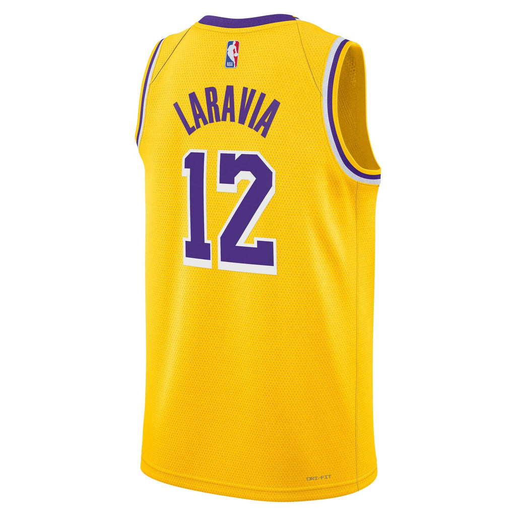 Los Angeles Lakers Nike Icon Edition Swingman Jersey - Gold - Jake LaRavia - Unisex product image 4, provided for visual