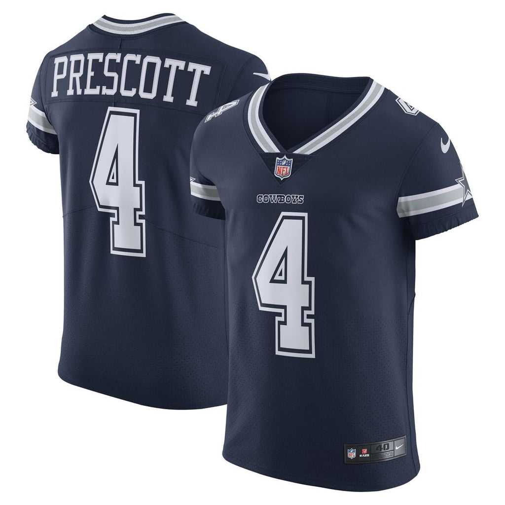 Dallas Cowboys Dak Prescott Nike Navy Vapor Elite Player Team Jersey product image 1, provided for visual reference and