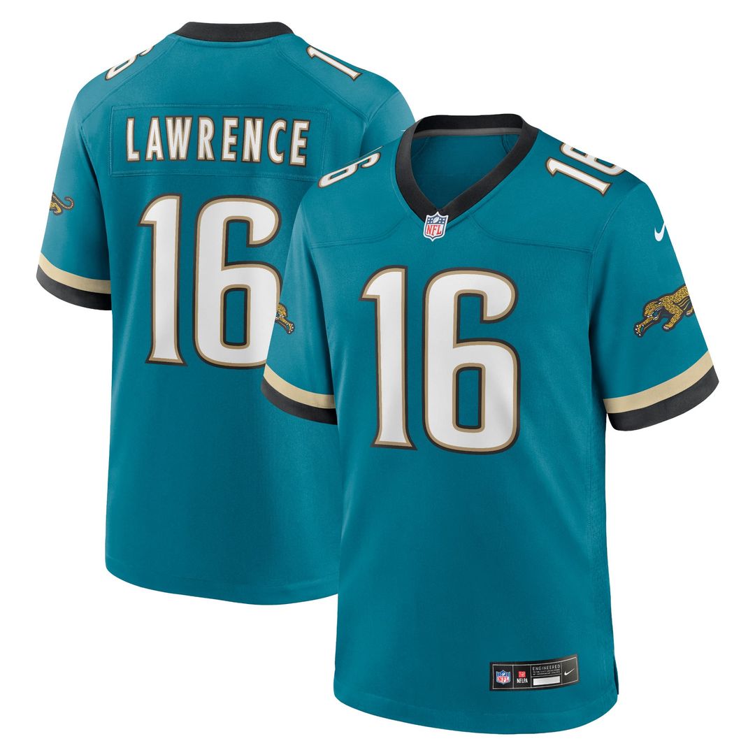 Jacksonville Jaguars Trevor Lawrence Nike Teal Prowler Throwback Player Game Jersey product image 1, provided for visual
