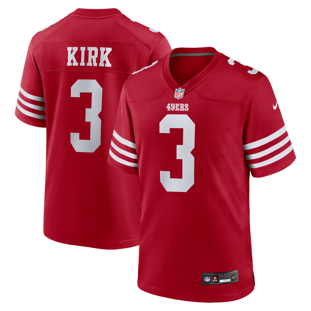 San Francisco 49ers Christian Kirk Nike Scarlet Team Game Jersey product image 1, provided for visual reference and product