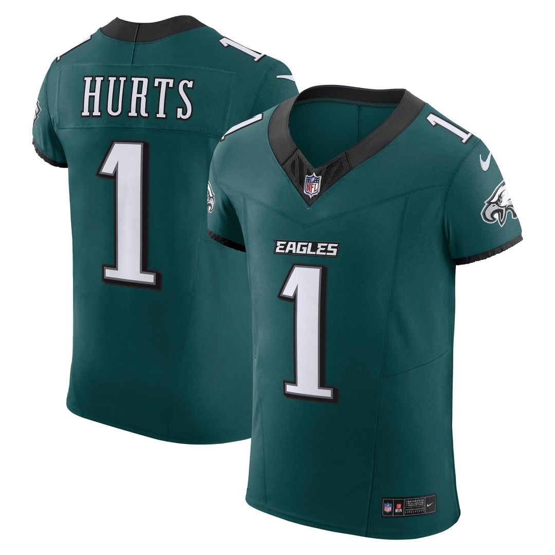 Philadelphia Eagles Jalen Hurts Nike Midnight Green Team Vapor F.U.S.E. Elite Jersey product image 1, provided for visual