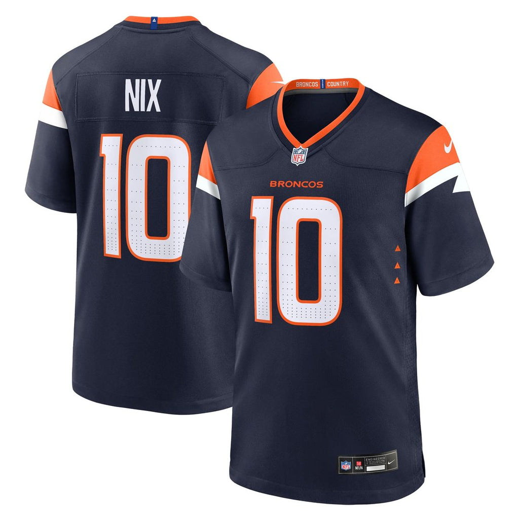 Denver Broncos Bo Nix Nike Navy Alternate Game Jersey product image 7, provided for visual reference and product detail