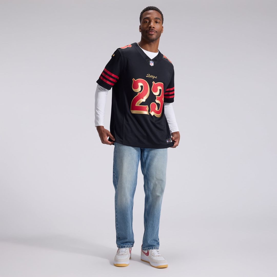 San Francisco 49ers Christian McCaffrey Nike Black Rivalries Collection Stitched Limited Jersey product image 4, provided