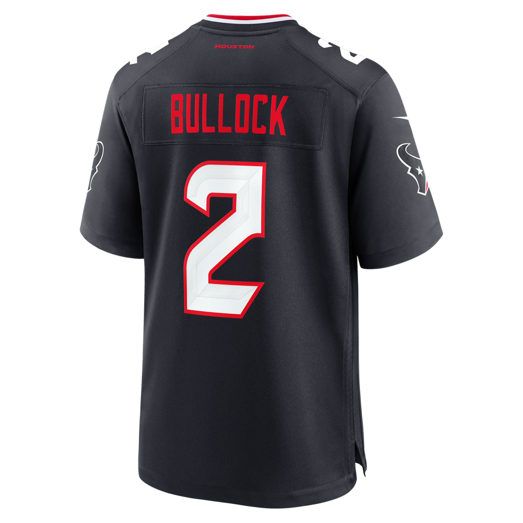 Houston Texans Calen Bullock Nike Navy Team Game Jersey product image 3, provided for visual reference and product detail
