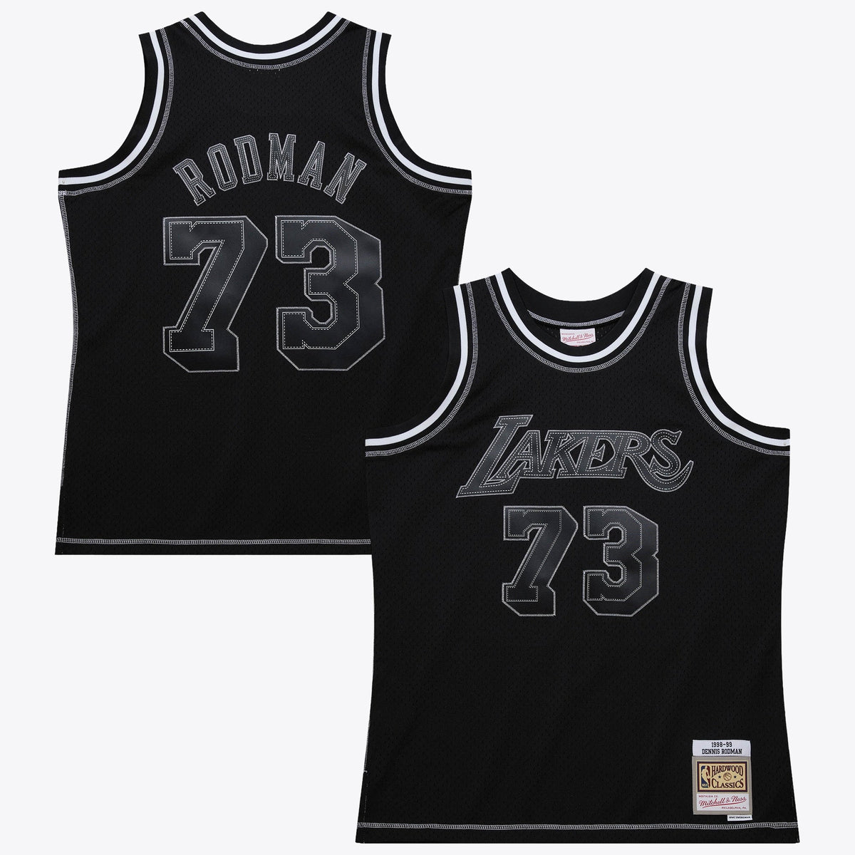 Los Angeles Lakers Mitchell & Ness Dennis Rodman 1998 Contrast 2K Swingman Jersey - Black product image 1, provided for